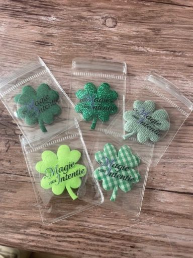 Pluche Klavertje 4 in tasje